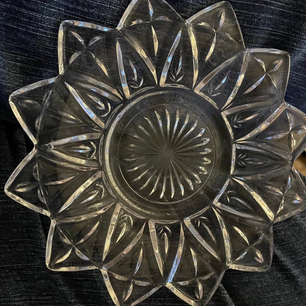 VTG Round Dish Candle Holder with Fluted edge